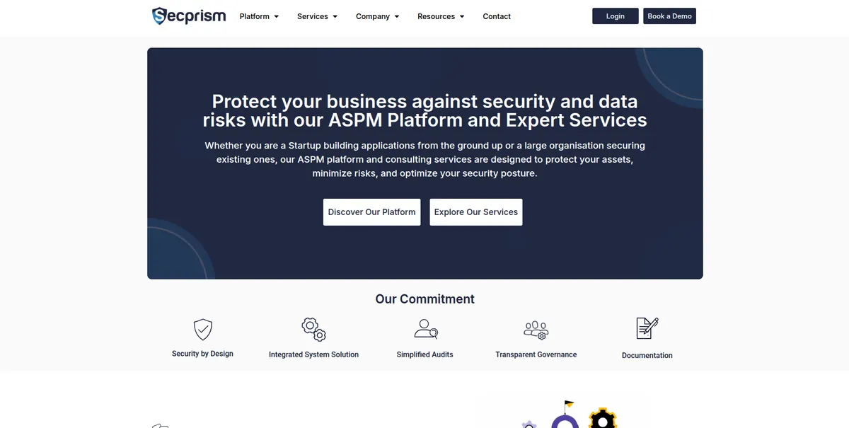 Secprism software lifecycle management platform website